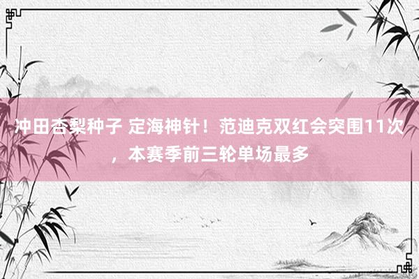 冲田杏梨种子 定海神针！范迪克双红会突围11次，本赛季前三轮单场最多