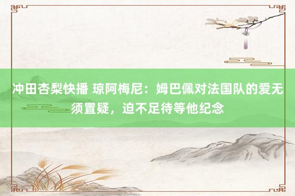 冲田杏梨快播 琼阿梅尼：姆巴佩对法国队的爱无须置疑，迫不足待等他纪念