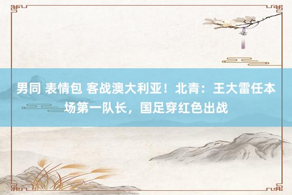 男同 表情包 客战澳大利亚！北青：王大雷任本场第一队长，国足穿红色出战